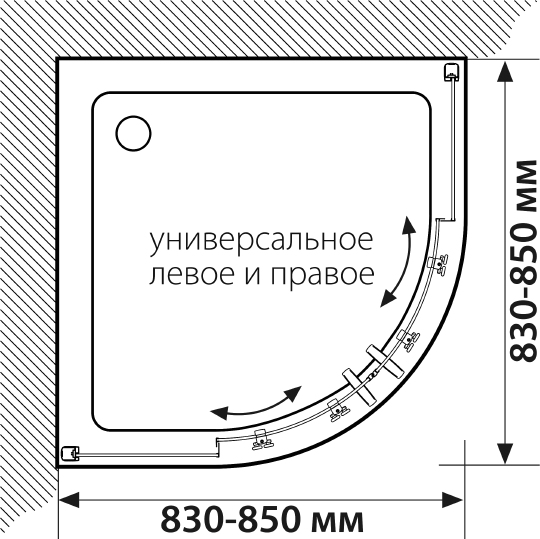 Душевой уголок Stworki Хельсинки 85x85 см профиль хром матовый