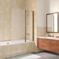 Шторка на ванну Vegas Glass E2V LUX ST 115 05 10 R профиль бронза, стекло сатин