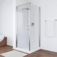 Душевой уголок Vegas Glass EP-Fis 90*120 08 01 L профиль глянцевый хром, стекло прозрачное