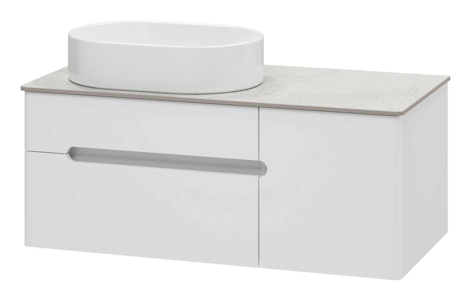 Тумба с раковиной Misty Роял 100 белая подвесная, со столешницей