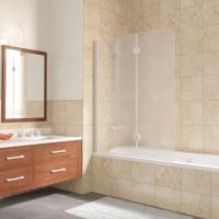 Шторка на ванну Vegas Glass E2V LUX 120 01 10 L профиль белый, стекло сатин