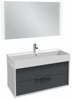 Мебель для ванной Jacob Delafon Vivienne 100 белый блестящий/насыщенный серый, ручки серые