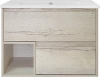 Тумба с раковиной Misty Дунай 75 дуб белый
