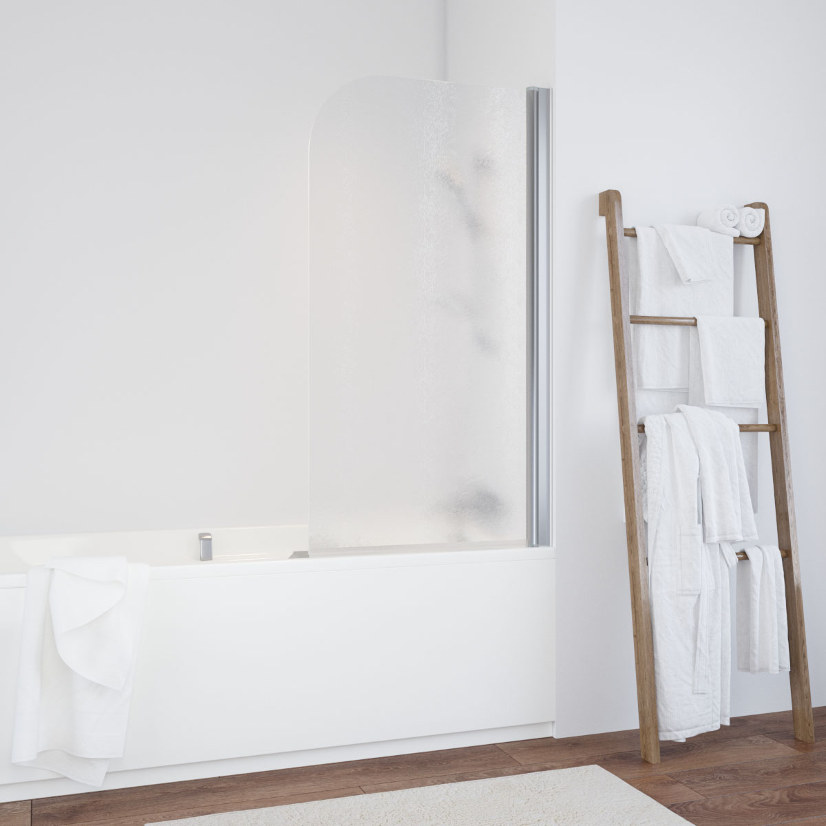 Шторка на ванну Vegas Glass  EV 76 08 02 R, профиль глянцевый хром, стекло шиншилла