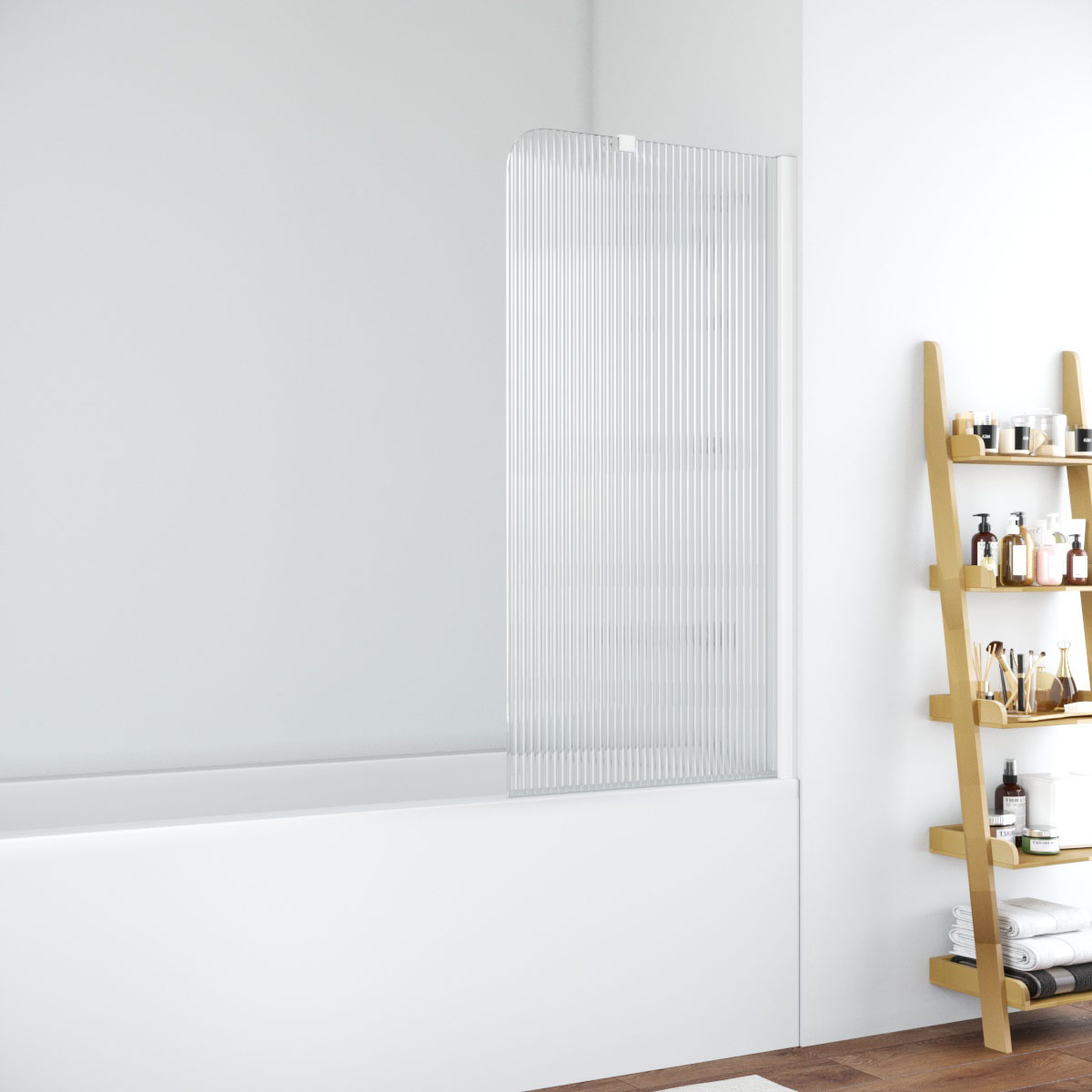 Шторка на ванну Vegas Glass EV NOVO ST 76 01 Moru R, профиль белый, стекло Moru