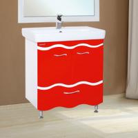 Тумба с раковиной Bellezza Мари Волна 70 белая/красная