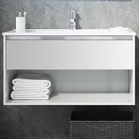 Тумба с раковиной Sanvit Контур 90 белая глянцевая