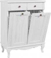 Тумба ValenHouse Лиора 65 белая с 2 бельевыми корзинами, фурнитура бронза