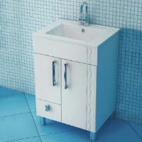 Тумба с раковиной Triton Кристи 52 L, 2 двери, 1 ящик, белая