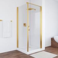 Душевой уголок Vegas Glass EP-Fis 90*80 09 crystalvision R профиль золото глянцевое, стекло crystalvision
