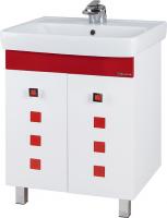 Тумба под раковину Bellezza Натали 60 белая с красным