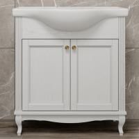 Тумба с раковиной ValenHouse Эллина 80 белая, 2 дверцы, ручки золото