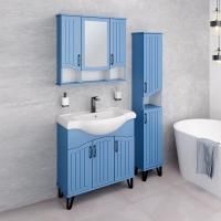 Мебель для ванной Runo Марсель 80, напольная, синяя