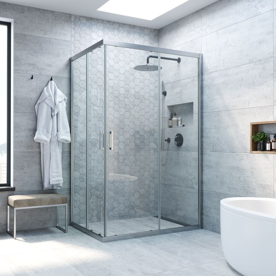 Душевой уголок Vegas Glass ZA-F NOVO 120*100 07 crystalvision профиль матовый хром, стекло crystalvision