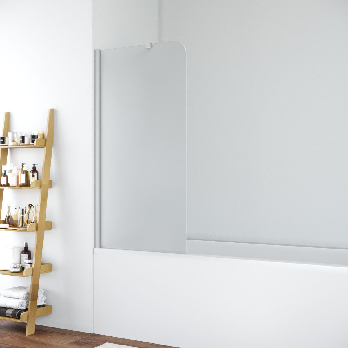 Шторка на ванну Vegas Glass  EV ST NOVO 76 07 10 L, профиль матовый хром, стекло сатин