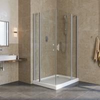 Душевой уголок Vegas Glass EFA-F LUX 120*90 07 crystalvision R профиль матовый хром, стекло crystalvision