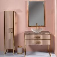 Мебель для ванной Armadi Art Monaco 100 столешницей из мрамора капучино, золото