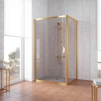 Душевой уголок Vegas Glass ZP+ZPV TUR NOVO h1900 150*70 09 05 профиль золото глянцевое, стекло бронза