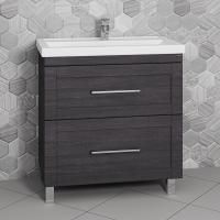 Тумба с раковиной СанТа Венера 80 напольная, дуб шале графит