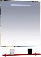 Зеркало Misty Лика 75 красная полка, с подсветкой