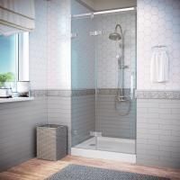 Душевая дверь в нишу Vegas Glass AFP Dynasty 110 08 crystalvision L профиль глянцевый хром, стекло crystalvision