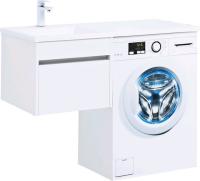Тумба с раковиной Aquanet Токио 110 L белая подвесная, 1 ящик