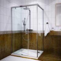 Душевой уголок GuteWetter Slide Rectan GK-863A левая 130x70 см стекло бесцветное, профиль хром