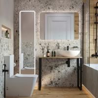 Мебель для ванной Diwo Элиста 100 светлое дерево, с раковиной Moduo 55 Leaf