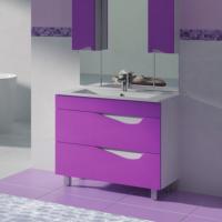 Тумба с раковиной Bellezza Эйфория 80 фиолетовая 2 ящика