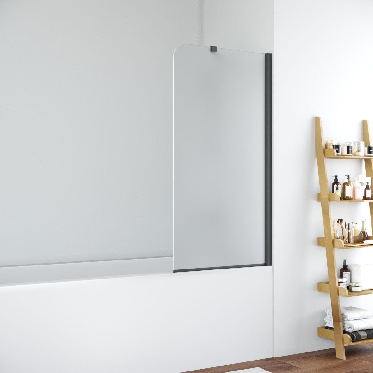 Шторка на ванну Vegas Glass  EV ST NOVO 76 02М 10 R, профиль черный матовый, стекло сатин