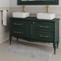 Тумба с раковиной ValenHouse Эстетика 130 зеленая, фурнитура хром