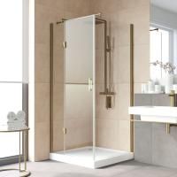 Душевой уголок Vegas Glass AFP-Fis LUX 100*110 05 crystalvision L профиль бронза, стекло crystalvision