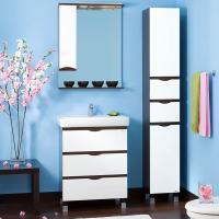 Мебель для ванной Бриклаер Токио 70 венге, белый глянец