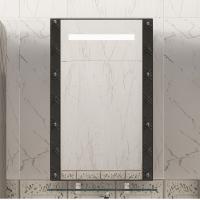 Зеркало Misty Гранд Lux 70 черно-белая кожа cristallo