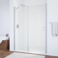 Душевая дверь в нишу Vegas Glass EP-F-1 155 07 01 L профиль матовый хром, стекло прозрачное