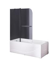 Шторка на ванну Taliente TA-1214CB, профиль черный матовый, стекло прозрачное