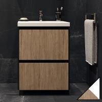 Тумба с раковиной Velvex Klaufs 60.2Y белая, шатанэ, подвесная