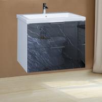 Тумба с раковиной Marka One Liriya 75П black stone