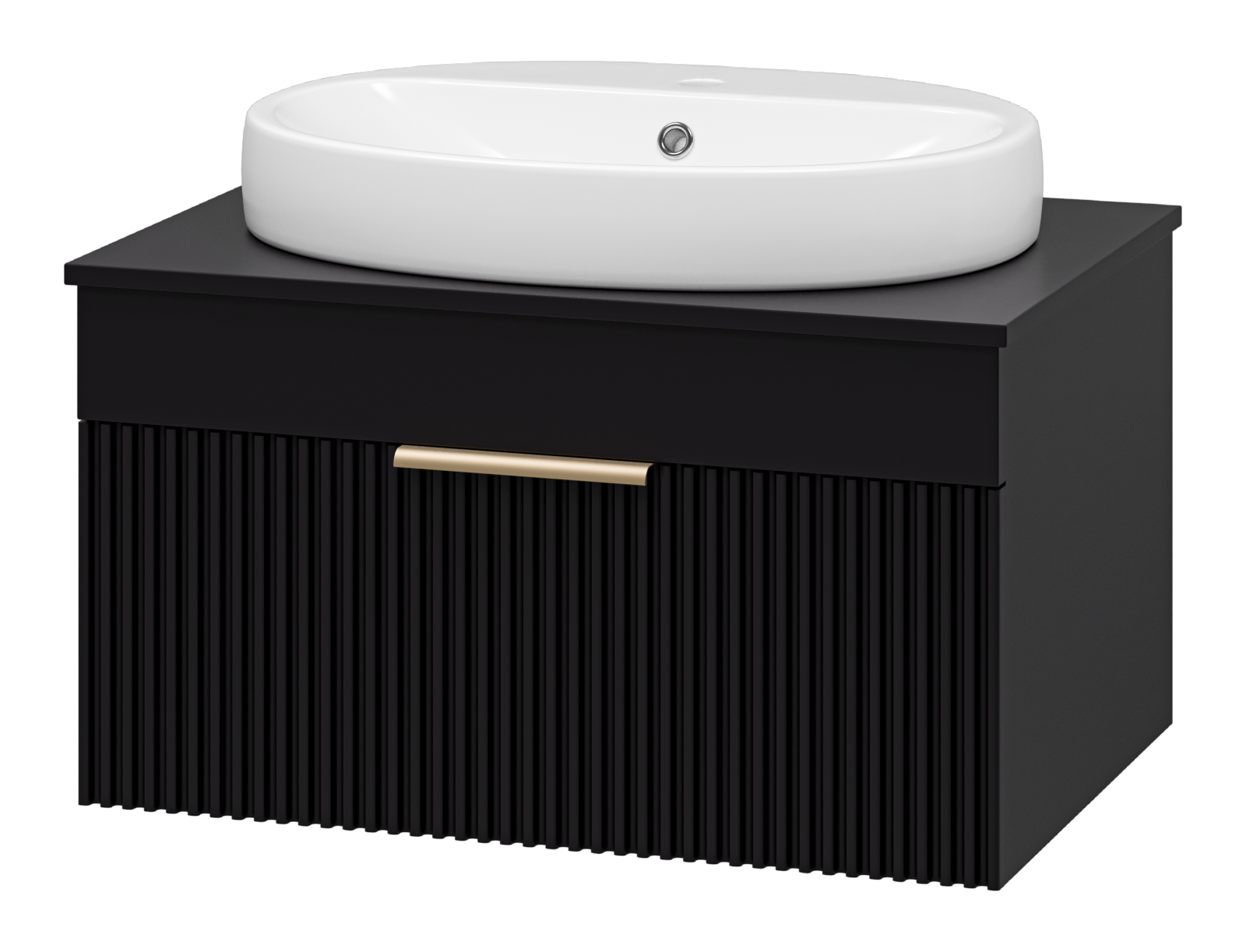 Тумба с раковиной Brevita Enfida 70 подвесная, черная
