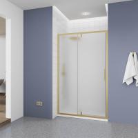 Душевая дверь в нишу Veconi Ottimo P20 G OP20G-110-07-C9, профиль золото брашированное, стекло матовое