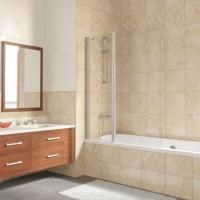 Шторка на ванну Vegas Glass E2V LUX ST 125 07 crystalvision L профиль матовый хром, стекло crystalvision
