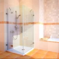 Душевой уголок GuteWetter Lux Square GK-003 левый 90x90 см стекло бесцветное 6-8, фурнитура хром