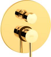 Смеситель для ванны Paffoni Light LIG018HGSP с внутренней частью золото медовое брашированное