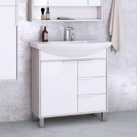 Тумба с раковиной Aquaton Рико 80 белая, ясень фабрик