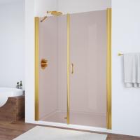 Душевая дверь в нишу Vegas Glass EP-F-2 150 09 05 R профиль золото глянцевое, стекло бронза