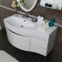 Тумба с раковиной Aquanet Опера 1-115 белая с ящиком L