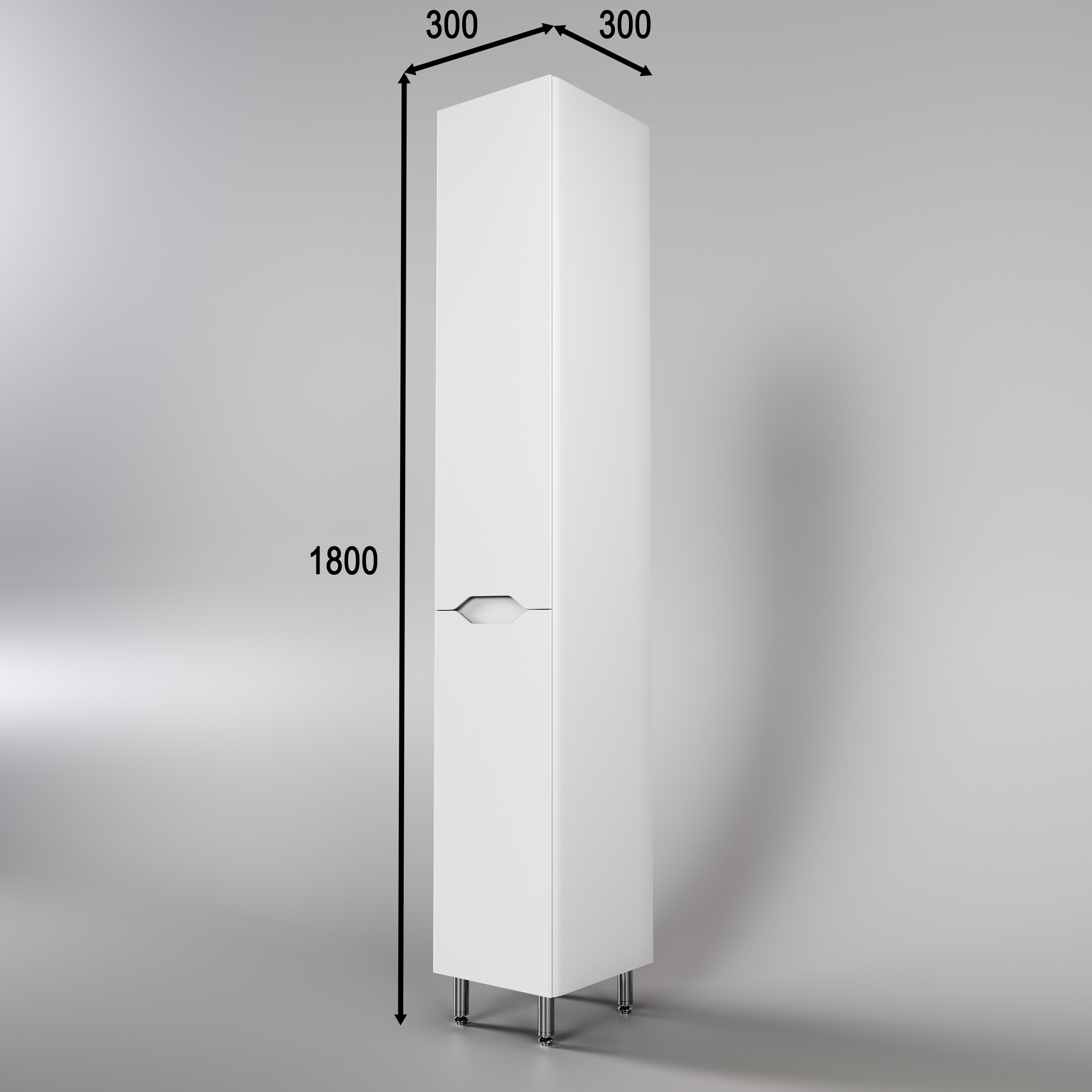 Пенал Style Line Марелла Люкс антискрейтч белый матовый с корзиной, Plus