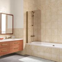 Шторка на ванну Vegas Glass EV LUX 75 05 05 L профиль бронза, стекло бронза