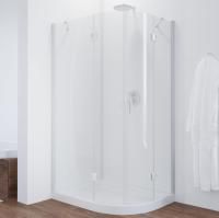 Душевой уголок Vegas Glass AFS-F 110*80 01 01 L профиль белый, стекло прозрачное
