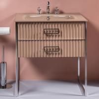 Тумба с раковиной Armadi Art Monaco 80 капучино, хром